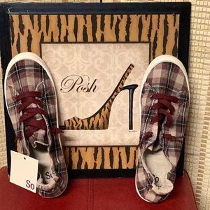 SO SOCK-LINING REDWOODTANPLAID SUPER COMFY MEMORY FOAM FOOTWEAR